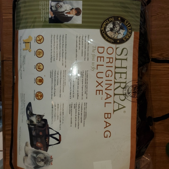 Sherpa Original Bag Deluxe Pet Carrier Black & Tan Small - Picture 2 of 10